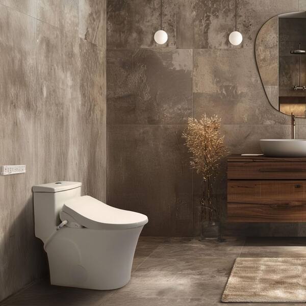 SmartBidet SB-110 Electric Bidet Seat - Heated, Adjustable Spray - Fits Most Elongated Toilets