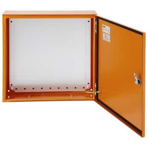 Electrical Box Enclosure 20x20x6 NEMA 4 IP65 Outdoor Junction Box Carbon Steel with Rain Hood for Outdoor Indoor, Orange