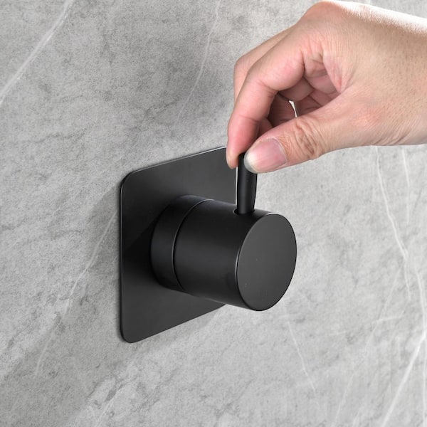 Set of 1 3/4" Cast Metal Master Shower Volume Control Handle Valve Body, Matte Black