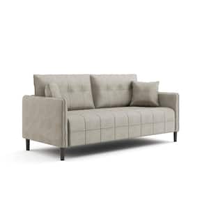 Arbusto 75.63 in. W Straight Arm Chenille Modular Sofa in Light Gray