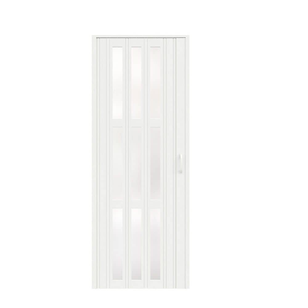 OＤＰＫＤＯ SOCBAZZAR 32 in x 80 in. White Oak Finished 3-Lite Frosted Acrylic