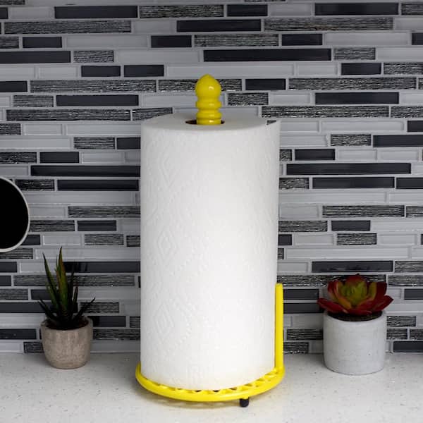 Sunflower Kitchen Paper Towel Holder - Yellow Home Kitchen Decor  Accessories - Hegivoc Black Metal Farmhouse Large Towel Stand for  Countertops - The