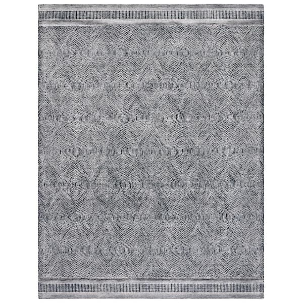 Abstract 6 ft. x 8 Ivory/Charcoal Geometric Area Rug