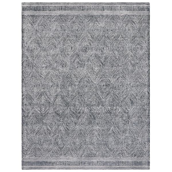 SAFAVIEH Abstract Ivory/Charcoal 9 ft. x 12 ft. Geometric Area Rug