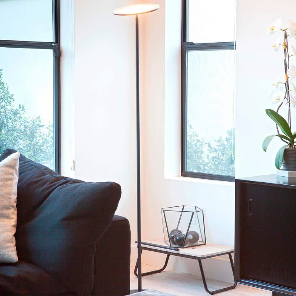 White Adjustable 69" LED Torchiere Floor Lamp with 3-Way Switch