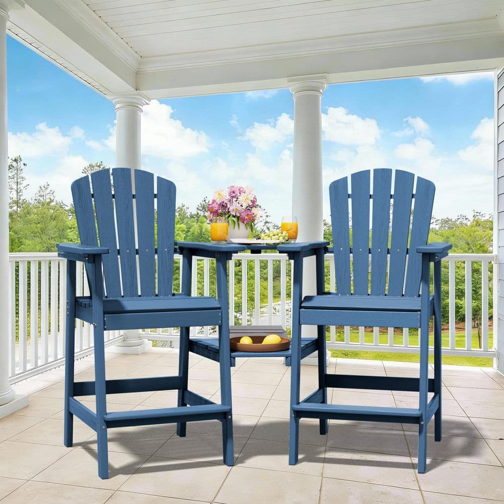 JEAREY HDPE Plastic Tall Adirondack Chair (Set of 2) Outdoor