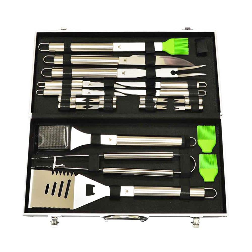 G & F Products 20 Pieces Quality Stainless Steel BBQ Tools Set 25615 - The Home Depot