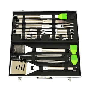 Wood BBQ Grill Tool Set- 18 Pc Stainless Steel Barbecue Accessories with  Wooden Handles and, 1 unit - Fred Meyer