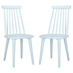 Burris Pale Blue 16.1 in. Wood Dining Chair (Set of 2)