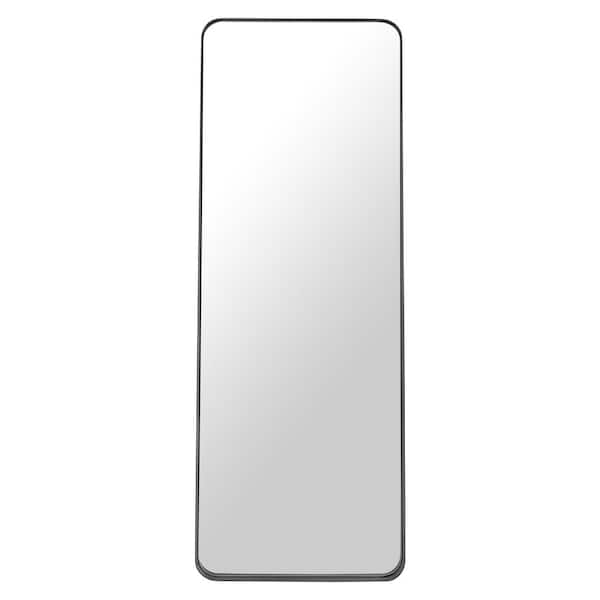 Riga Black 24 in. W x 66.1 in. H Modern Rectangle Steel Framed Mirror