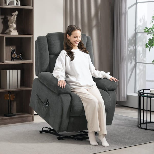Power Lift Recliner Chair with Massage and Heat, Electric Lift Chair for Elderly, Gray