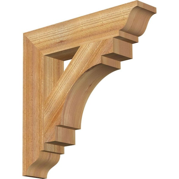 Ekena Millwork 4 in. x 20 in. x 20 in. Western Red Cedar Merced Traditional Rough Sawn Bracket