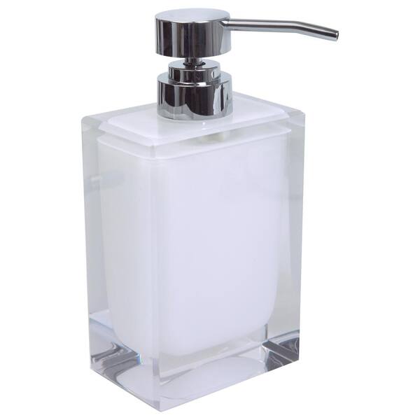 Bath Bliss Acrylic Square Hand Soap Pump in White by Bath Bliss