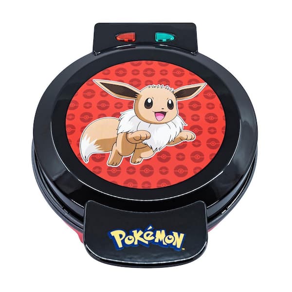 Pokemon 900 W 'Eevee' Black American Round Waffle Maker