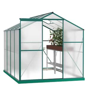 Sturdy 99.8 in W x 74.8 in. D x 78.74 in. H Green Heavy Duty Aluminum Polycarbonate Greenhouse, Walk-in Plant Garden
