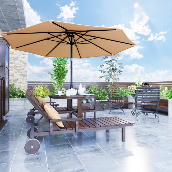 9 push-up patio umbrella 9FT with Auto Tilt Enjoy picnics out in the summer breeze 9 ft. Steel Push-Up Patio