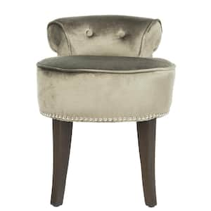 Georgia Silver Upholstered Vanity Stool