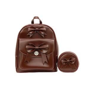 ACADIA 10.5 in. Red Top Grain Cowhide Leather Mini Bow Backpack