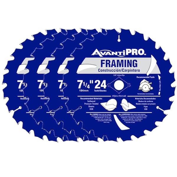 Avanti Pro 7-1/4 in. x 24-Tooth Framing Circular Saw Blade (4-Pack)