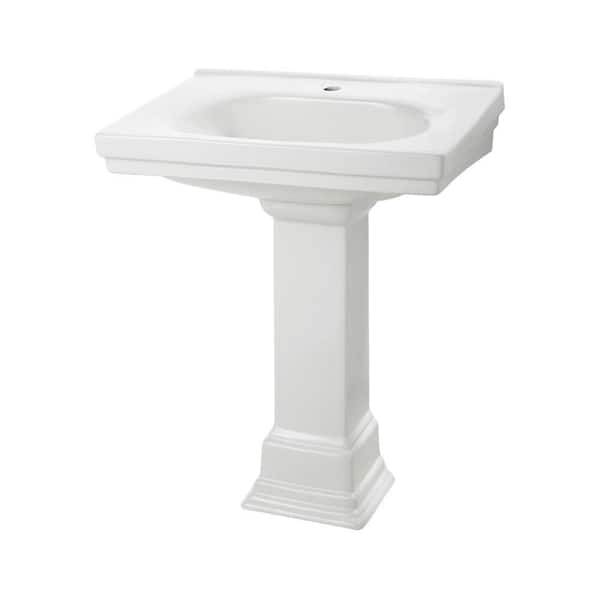 Foremost Structure Suite 20-5/80 in. Pedestal Sink Basin in White - Basin Only