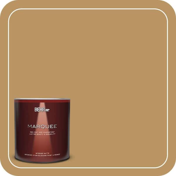 BEHR MARQUEE 1 qt. #S300-5 Spiced Mustard Matte Interior Paint & Primer