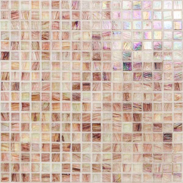 Ivy Hill Tile Breeze Plum Stained Glass 3 in. x 6 in. Mosaic Wall Tile Sample