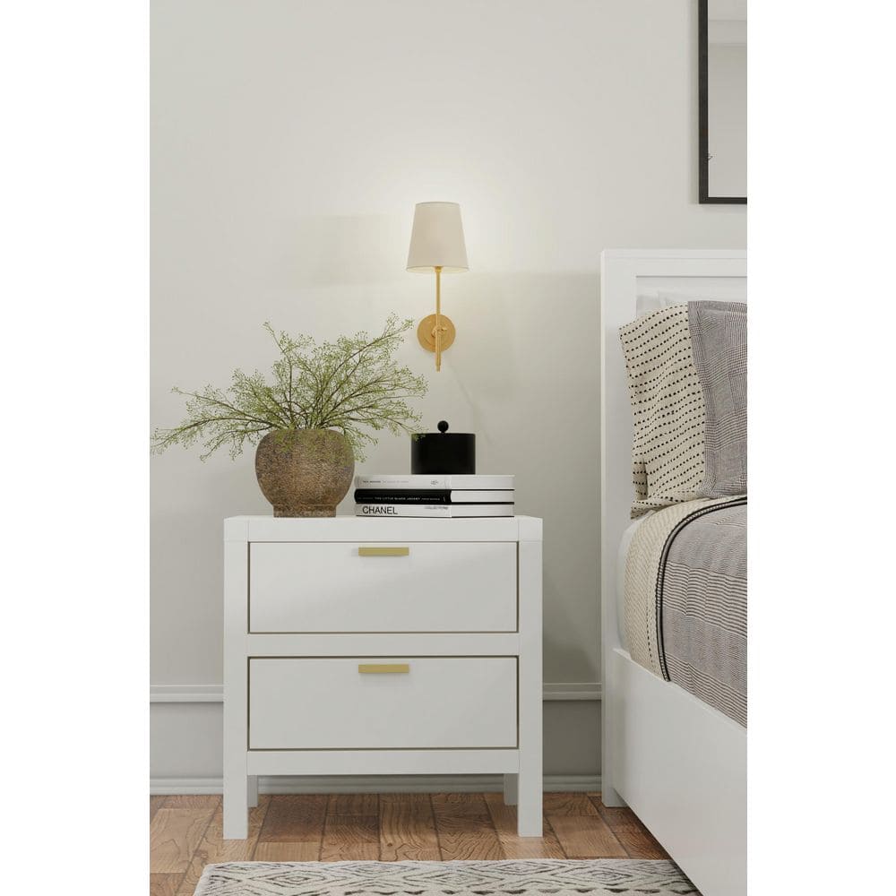 Carmel White 2 Drawer 24 in. W Wood Nightstand price history on PriceWatchPro