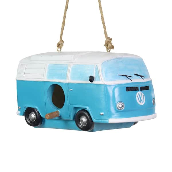 Exhart Vintage Blue Van Hanging Resin Birdhouse