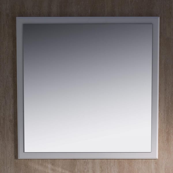 Oxford 32.00 in. W x 32.00 in. H Framed Square Bathroom Vanity Mirror in Antique White