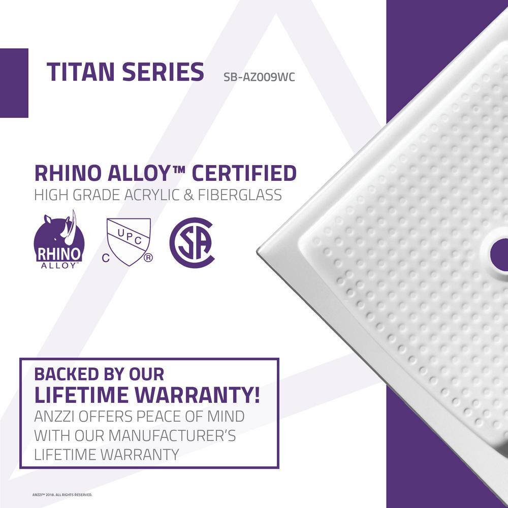 Titan Series 36'' White Acrylic Square Shower Base