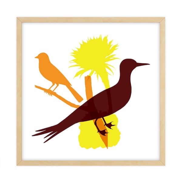 Unbranded Colored Layering Collection Framed Animal Art Print 34 in. x 34 in.