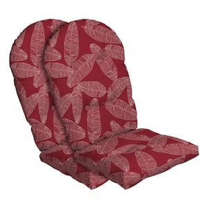 20 in. x 48 in. Outdoor Adirondack Chair Cushion in Red Leaf Palm (2-Pack)