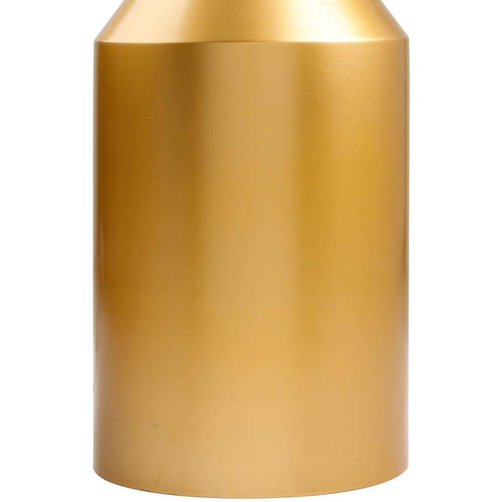 Elder Gold Metal Cylinder Table Lamp with White Shade