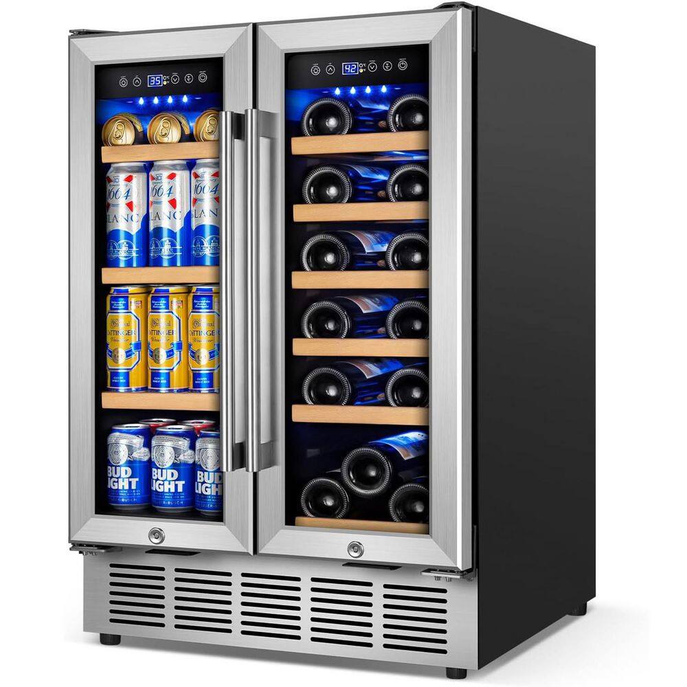 23.4 in. Dual Zone Built-in and Freestanding Beverage Cooler with French Doors, 18-Bottle and 88-Can, Stainless Steel price history on PriceWatchPro