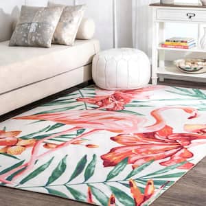Stephanie Floral Multi 5 ft. x 8 ft. Indoor/Outdoor Patio Area Rug