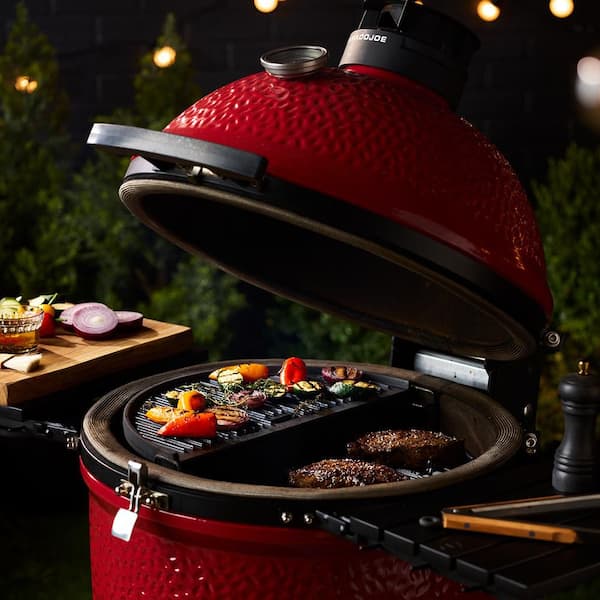 18 in. Classic Joe II Charcoal Grill in Blaze Red + Cover Bundle