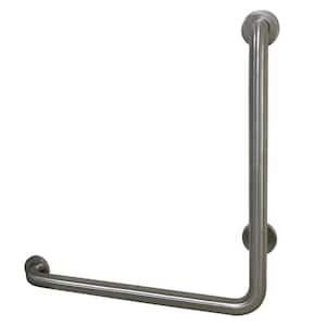 L-Shaped 24 in. x 1-1/2 in. Grab Bar in Brushed Nickel