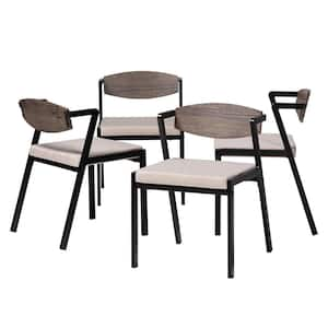 Revelin Beige and Black Dining Chair (Set of 4)