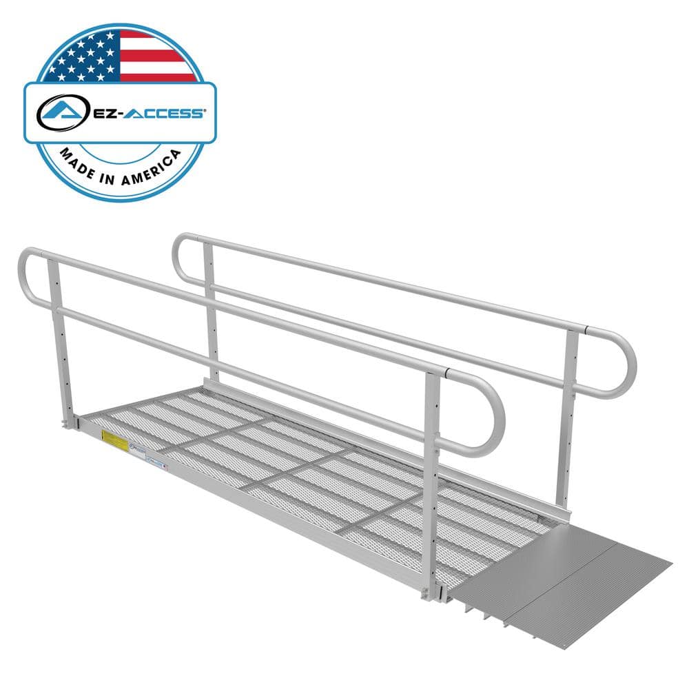 EZ-ACCESS PATHWAY 3G 8 ft. Wheelchair Ramp Kit with Expanded Metal Surface and Two-line Handrails