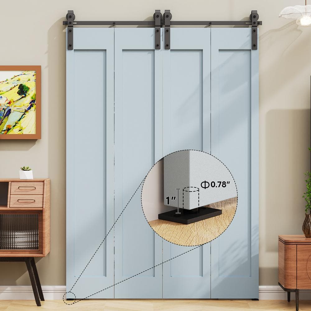 72-Inch Black Steel Bi-Fold Sliding Barn Door Hardware Kit