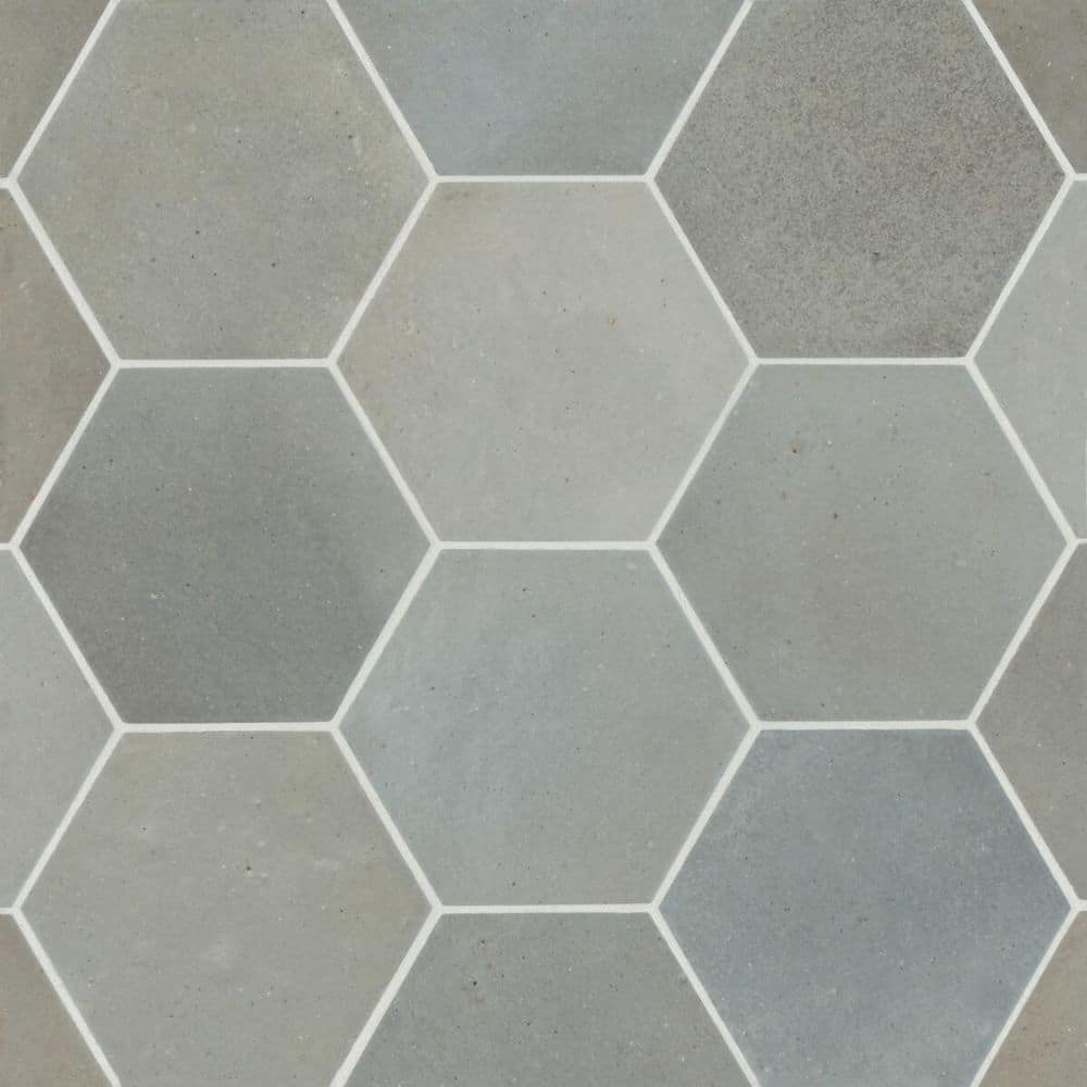 Sample-Celine 4 in. x 4.5 in. Matte Hexagon Porcelain Tile in Blue price history on PriceWatchPro