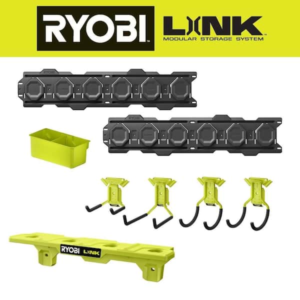 RYOBI LINK 7-Piece Wall Storage Kit and ONE+ Battery Shelf