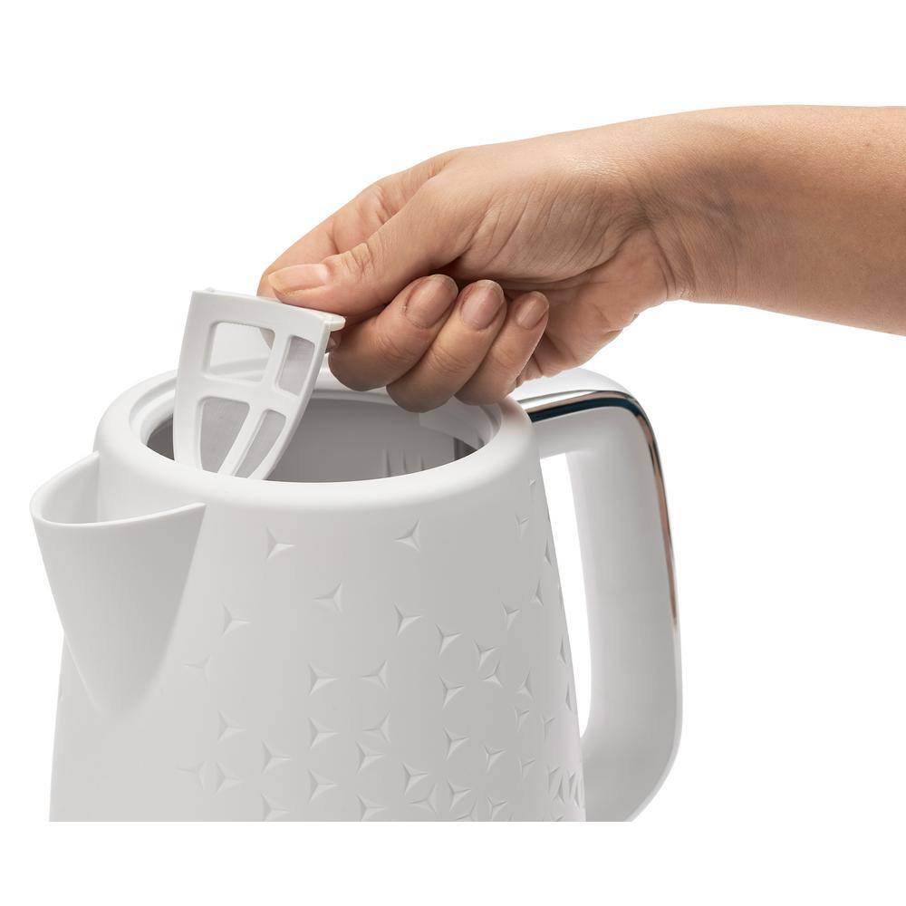 Haden Starbeck 1.7L White and Chrome Electric Tea Kettle