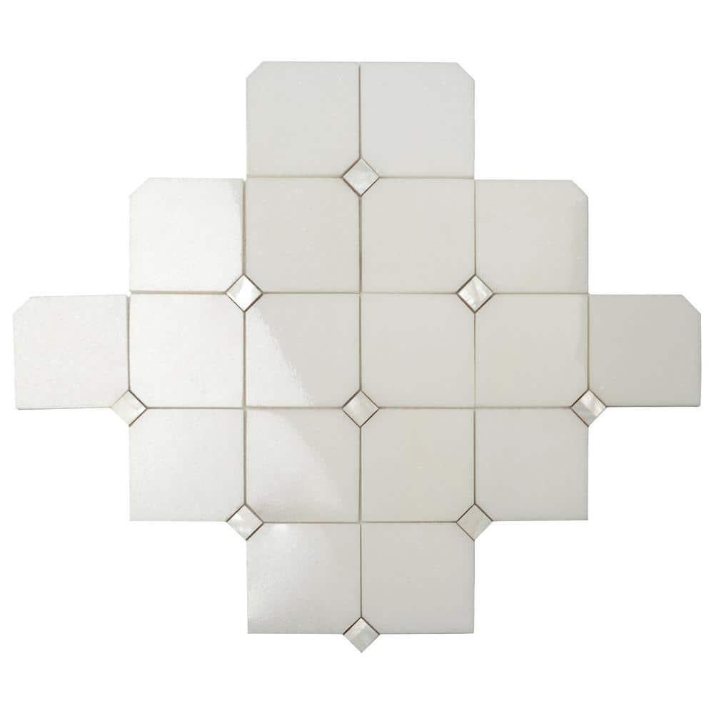 Winterland Pearl White 4 in. x 5 in. Polished Marble Mosaic Floor and Wall Tile Sample price history on PriceWatchPro