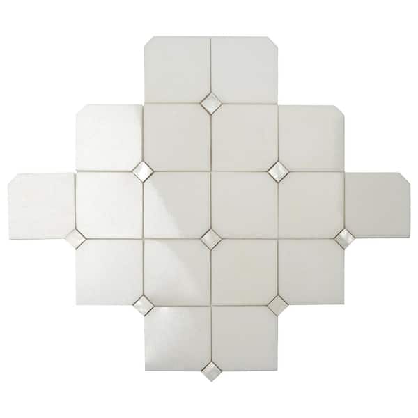 Apollo Tile Winterland Pearl White 11.4 x 11.4 Polished Marble Mosaic Floor and Wall Tile (4.51 sq. ft./Case) (5-Pack)
