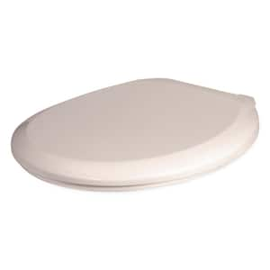 Round Molded Wood, Adjustable Hinge Front Toilet Seat in Beige 15-1/4 in. x 13-3/4 in. x .67 in.