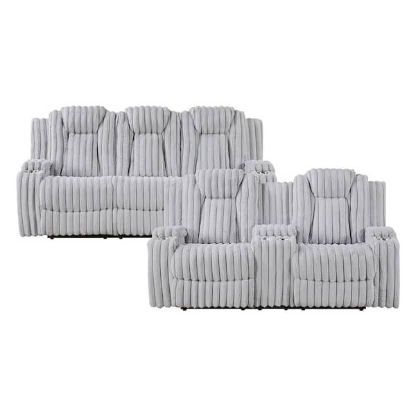 Lazzara Arlo 90 in. W Pillow Top Arm Microfiber Rectangle Power
