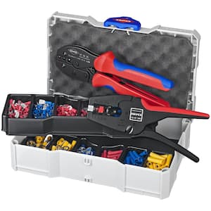 Crimping Kit (Self-adjusting wire stripper, Self-adjusting pliers and assortment of crimping cable connectors)