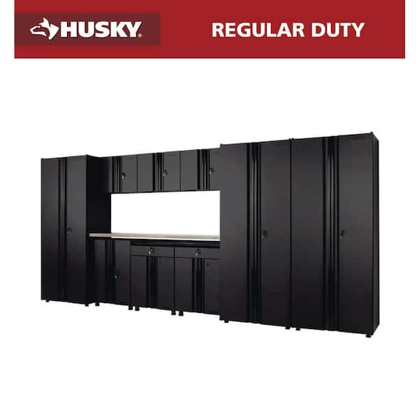 10-Piece Regular Duty Welded Steel Garage Storage System in Black (163.5 in. W x 75 in. H x 19.6 in. D)