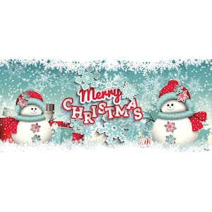 7 ft. x 16 ft. Snowman Merry Christmas-Outdoor Christmas Holiday Garage Door Banner Decor